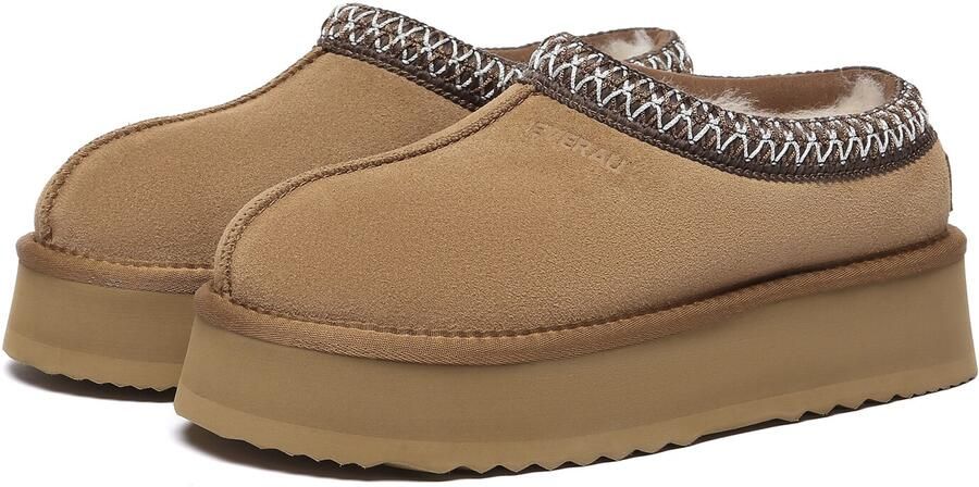 Everau Huisschoenen kastanjebruin donkerbruin wit - Foto 6