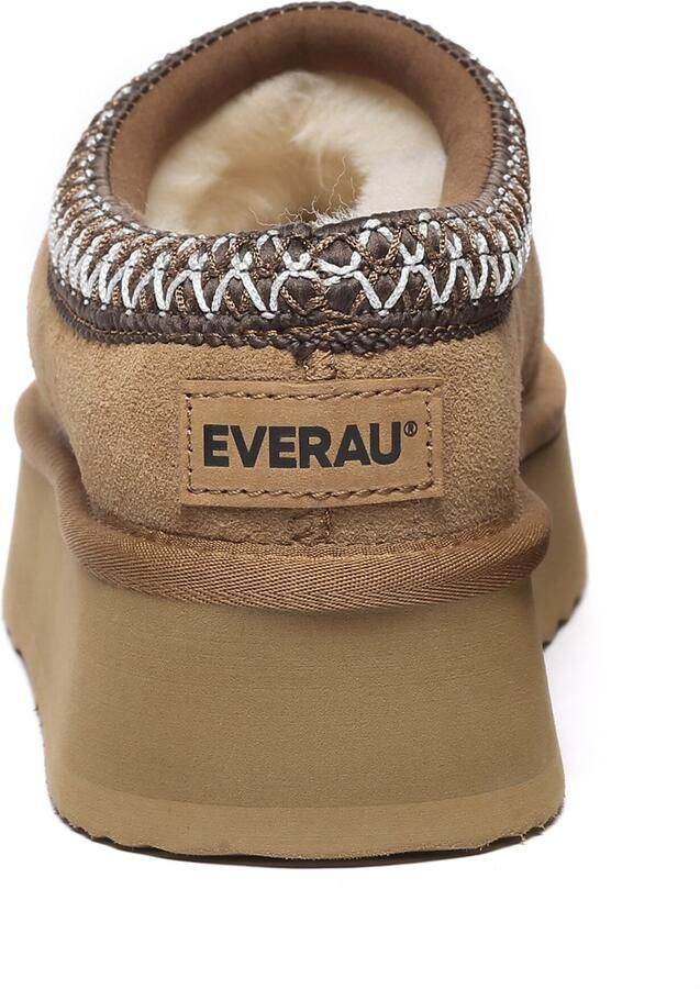 Everau Huisschoenen kastanjebruin donkerbruin wit - Foto 4