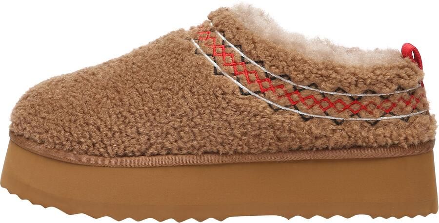 EVERAU Australia Everau Chestnut Loungeslippers met Platform Bruin