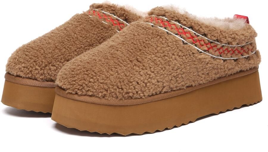 EVERAU Australia Everau Chestnut Loungeslippers met Platform Bruin - Foto 6