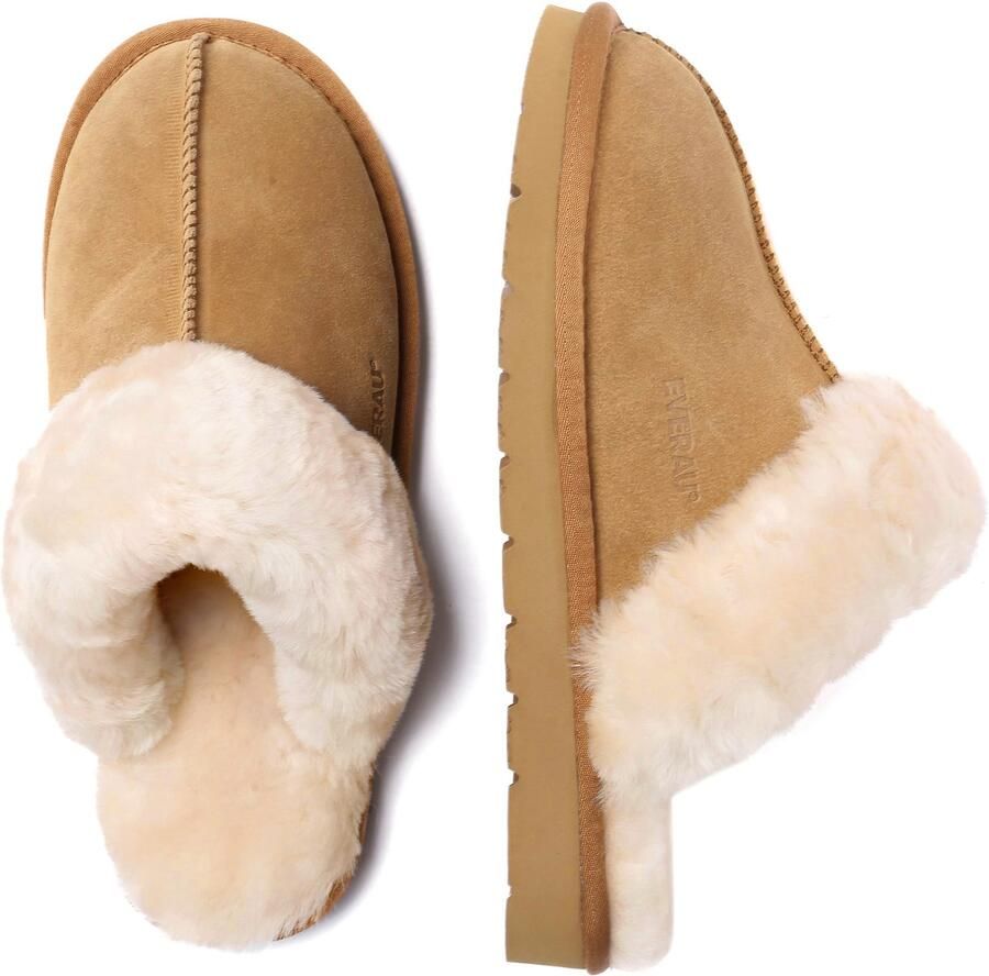 Everau Huisschoenen 'Raven' crème kastanjebruin - Foto 3