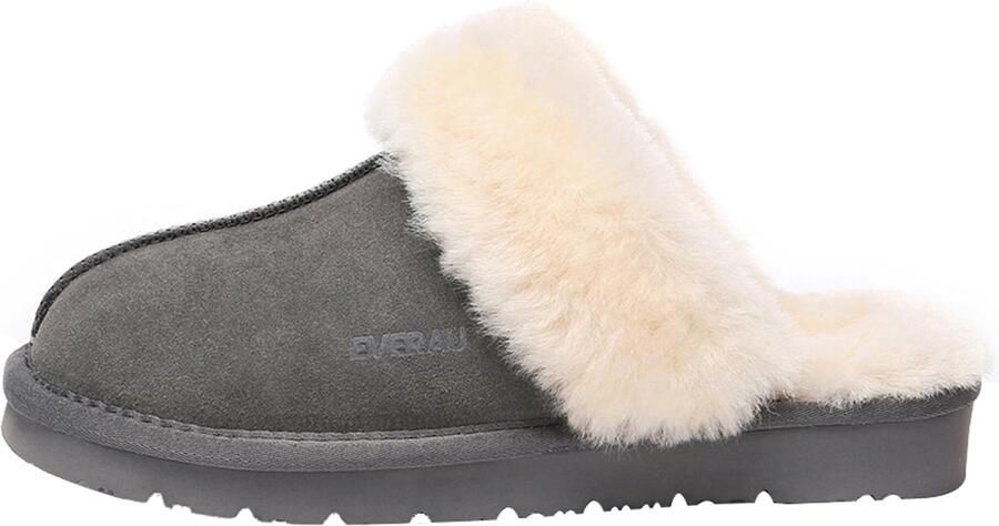 Everau Huisschoenen 'Raven' donkergrijs wit