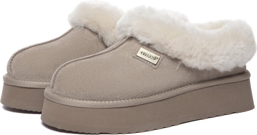 EVERAU Australia Dames Leren Pantoffels Topknot - Foto 6