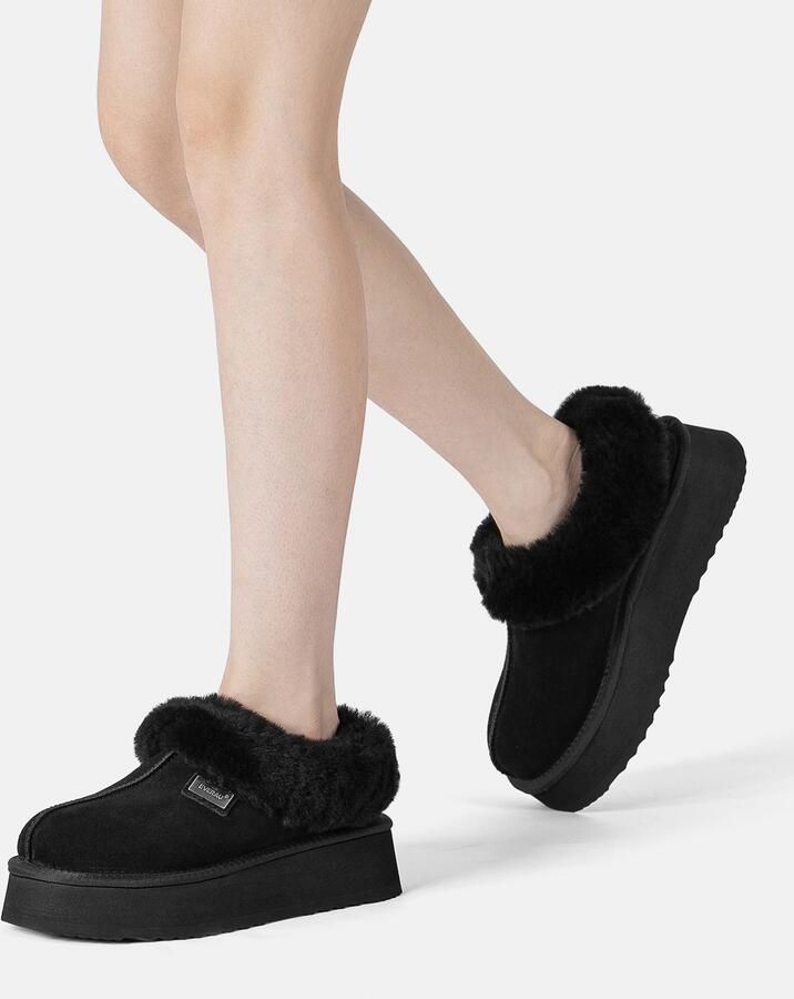 EVERAU Australia Dames Leren Pantoffels Topknot - Foto 3