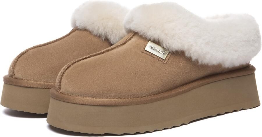 EVERAU Australia Dames Leren Pantoffels Topknot - Foto 11