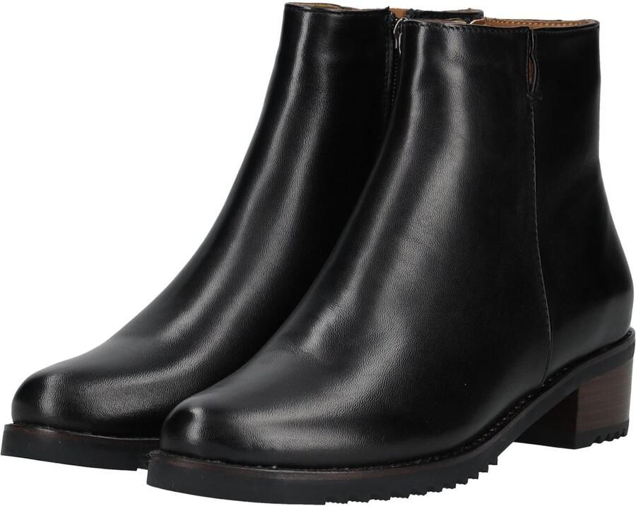 Everybody Enkellaarsjes Dames Laarzen Damesschoenen Leer 11654 Zwart - Foto 7
