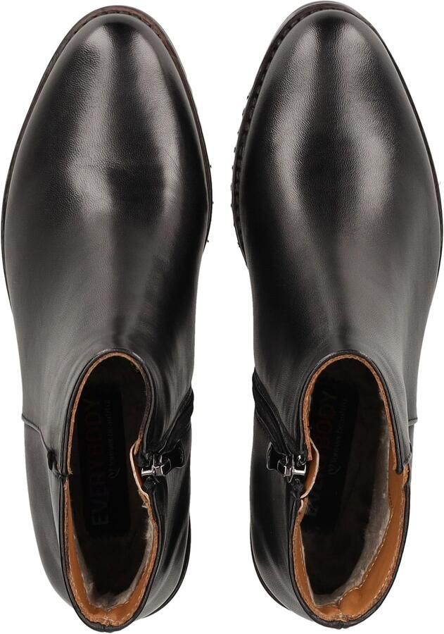 Everybody Enkellaarsjes Dames Laarzen Damesschoenen Leer 11654 Zwart - Foto 5