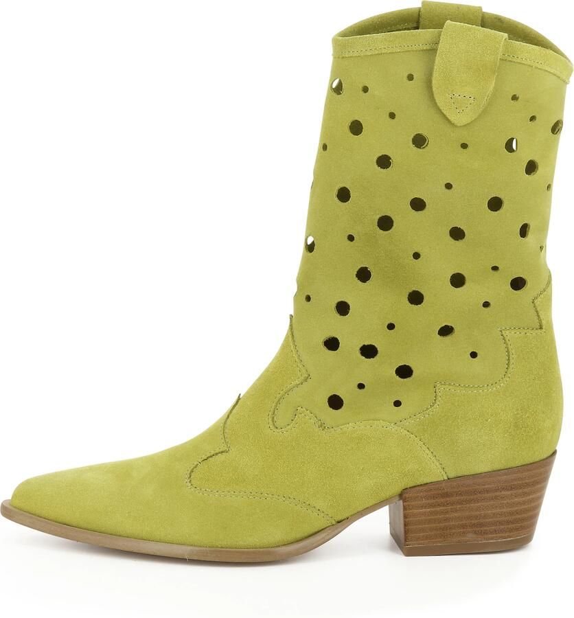 EVITA Cowboylaarzen 'GINEVRA' groen riet lichtgroen