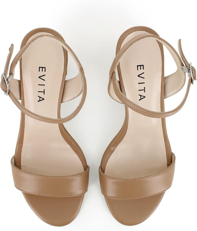 EVITA Sandalen met riem 'AMBRA' lichtbruin - Foto 2