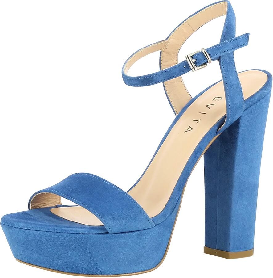 EVITA Sandalen met riem 'Stefania' royal blue koningsblauw