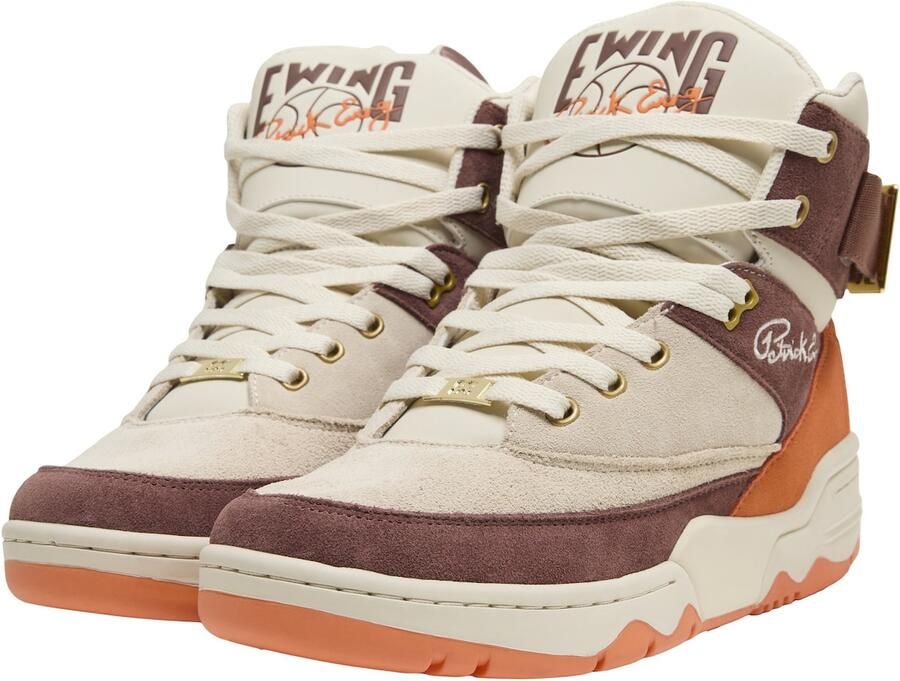 Ewing Sneakers hoog '33Hi' crème chocoladebruin donkeroranje - Foto 3