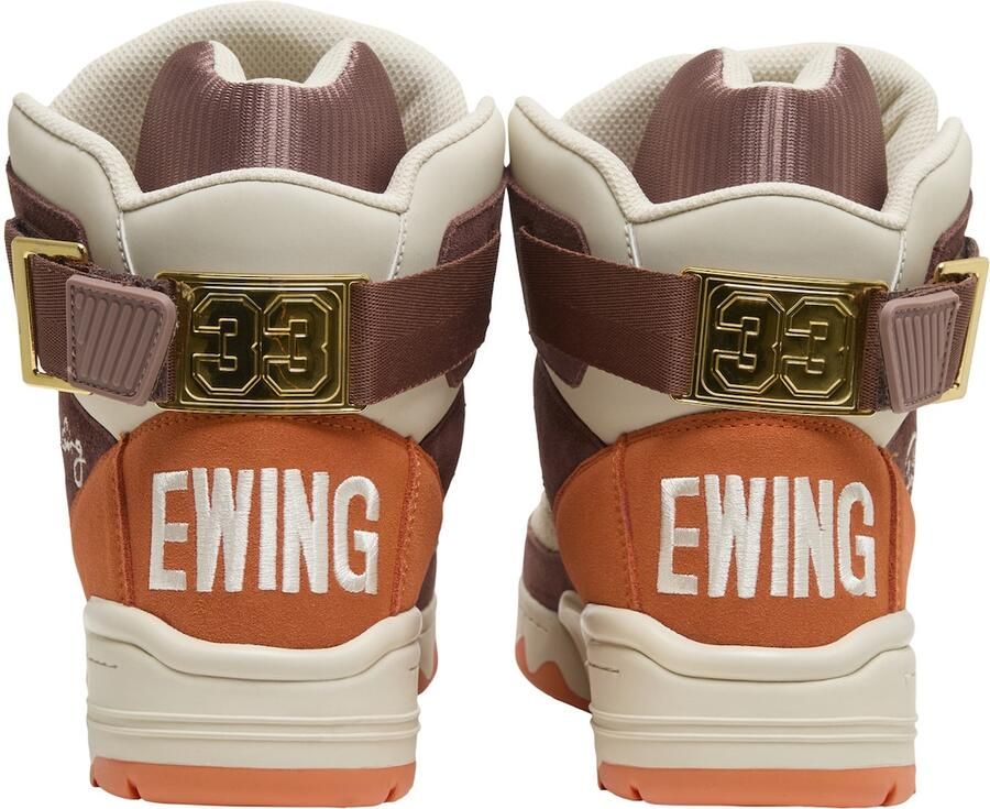 Ewing Sneakers hoog '33Hi' crème chocoladebruin donkeroranje - Foto 2