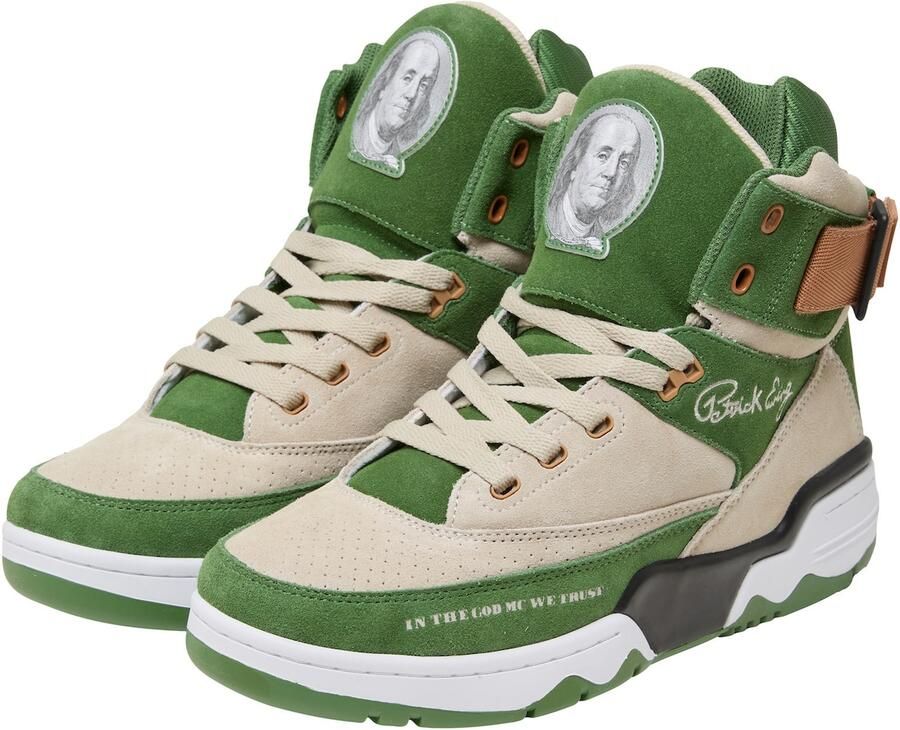 Ewing Sneakers hoog lichtbeige groen - Foto 3