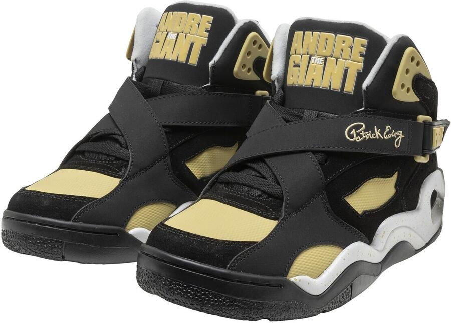 Ewing Sneakers hoog 'Rogue x Andre The Giant' lichtgeel zwart wit - Foto 4