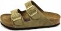 Birkenstock Arizona SFB Nubuck Faded Narrow Dames Slippers Khaki - Thumbnail 6