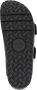 Birkenstock Zwarte Leren Sliders Ronde Neus Sandalen Black - Thumbnail 18