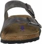 Birkenstock Leren Grijze Sliders Arizona Sfb Leoi Sandalen Grijs Unisex - Thumbnail 5