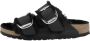 Birkenstock Zwarte Leren Sandalen met Bontdetail Black Dames - Thumbnail 9