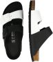 Birkenstock ;Zwarte en Witte Dames Slippers; Black Dames - Thumbnail 10