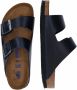 Birkenstock Blauwe Leren Sliders voor Heren Blue Heren - Thumbnail 15
