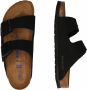 Birkenstock Arizona SFB Nubuck Narrow Dames Slippers Black - Thumbnail 4