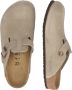 Birkenstock Boston Slippers Kids Suede Taupe Narrow Fit Unisex - Thumbnail 12
