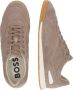 Hugo Boss Iconische leren sneakers met contrasterende details Brown Heren - Thumbnail 7