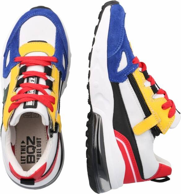 Braqeez 422454 523 Jongens Lage Sneakers Wit Rood Blauw Geel Groen