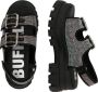 Buffalo Stijlvolle Grijze Platte Sandalen Black Dames - Thumbnail 12