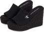 Calvin Klein Sleehakmuiltjes WEDGE ROPE SLIDE MG zomerschoen plateausool vakantie-schoen met bamboe-decoratie - Thumbnail 9