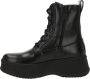 Fendi Low-Top Sneakers Mixed Leather And Denim Sneakers With Embossed Log in wit - Thumbnail 3