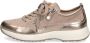 Caprice Namika comfort leren sneakers beige goud - Thumbnail 4