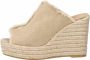 Castañer Canvas Sandalen met Raffia Sleehak Beige Dames - Thumbnail 6