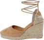 Castañer Beige Espadrille Sandalen met Vetersluiting Beige Dames - Thumbnail 2