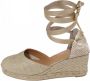 Castañer Carina 6 Sleehak Espadrilles Beige Glitter Brown Dames - Thumbnail 10