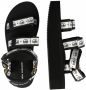 Chiara Ferragni Collection Stijlvolle zwarte platte sandalen met Logomania-bandjes Black Dames - Thumbnail 2