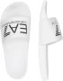 Ea7 Emporio Armani Teenslippers Visibility Logo Slides Shiny Black Gold - Thumbnail 18