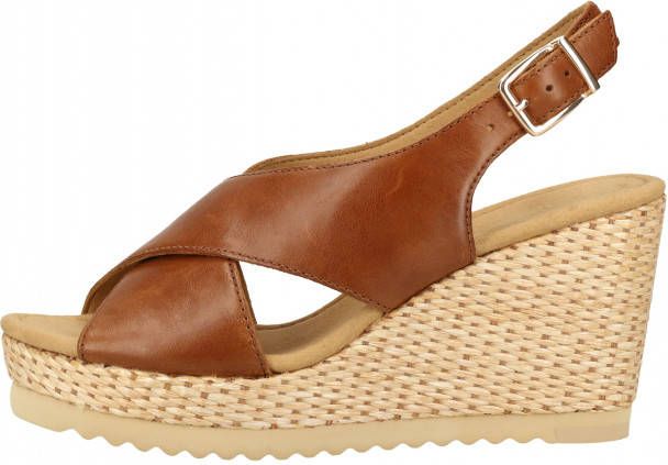 Gabor Sandalen met sleehak cognac - Schoenen.nl