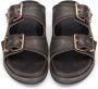 Haboob Bruin Leren Slippers Stijlvolle Details Brown Dames - Thumbnail 17