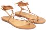 Kazar Lichtbruine sandalen voor dames met een teenband - Thumbnail 4