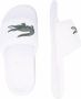 Lacoste Croco Dualiste Slide Slippers Voor Heren Rubberen Zool Logoprint Wit Groen - Thumbnail 6