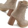 Lascana Highheel-laarsjes Hoge veterschoenen van leer blokhak plateaulaarzen veterschoenen - Thumbnail 8