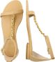 Ralph Lauren Dames leren platte sandalen met kettingdetail Beige Dames - Thumbnail 8
