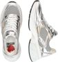 Love Moschino Crystal love chunky leren sneakers zilver goud beige - Thumbnail 7