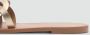 Mango leren slippers goud - Thumbnail 5