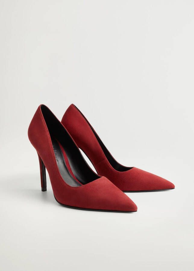 Violeta by Mango suède pumps donkerrood - Schoenen.nl
