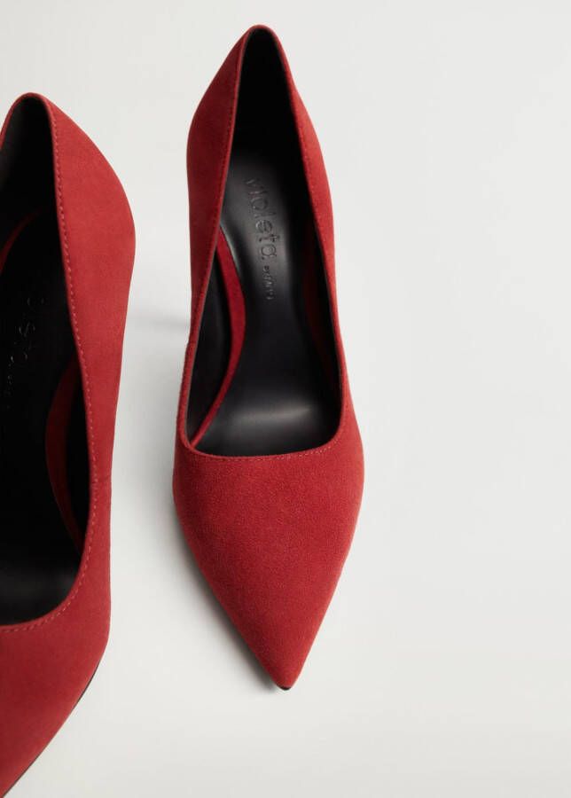 Violeta by Mango suède pumps donkerrood - Schoenen.nl