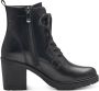 Marco Tozzi MT Vegan Feel Me insole Dames Lace Boot Heel BLACK - Thumbnail 3