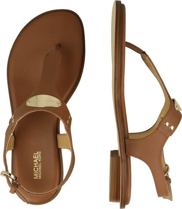 Michael Kors MK Plate Thong Dames Sandalen Luggage - Foto 11