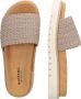 Mustang Taupe Textiel Zomer Slipper Beige - Thumbnail 6